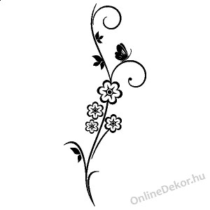 Faldekoráció, Falimatrica, Faltetoválás - Pillangó - Pillangós virág 1547