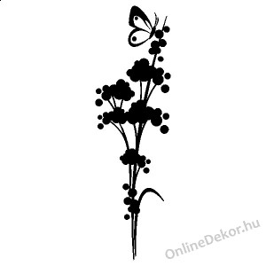 Faldekoráció, Falimatrica, Faltetoválás - Pillangó - Pillangós virág 1548