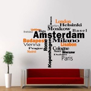 Wall sticker, Wall tattoo, Wall decoration, Wall decal - Name, Texts - City names 2010