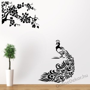 Wall sticker, Wall tattoo, Wall decoration, Wall decal - Flower II. - Peacock (In 2 parts) 2108