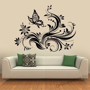 Wall sticker, Wall tattoo, Wall decoration, Wall decal - Tendril - Butterfly 2130