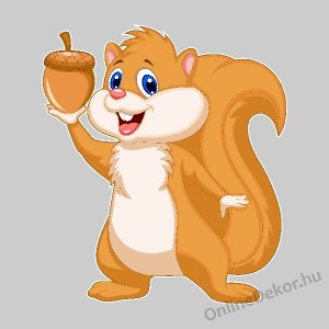 Wall sticker, Wall tattoo, Wall decoration, Wall decal - Children's room - 04.Printed wall sticker (No colour) - Squirrel 2141
