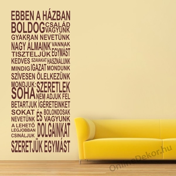 Faldekoráció, falimatrica, faltetoválás nevek, szövegek ...