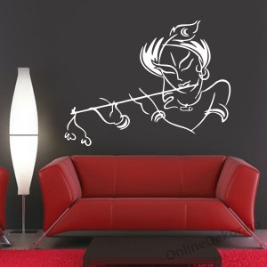 Wall sticker, Wall tattoo, Wall decoration, Wall decal - Music - Woman with flute 2264