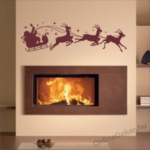 Wall sticker, Wall tattoo, Wall decoration, Wall decal - Ünnepek - Santa Claus with  sleigh 2321