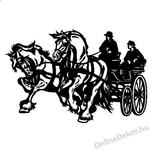 Wall sticker, Wall tattoo, Wall decoration, Wall decal - Animal - Horses with chariot 2322