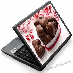 Laptop matrica, Laptop dekoráció - Valentin nap, Szerelem - Csokoládé szív 1296