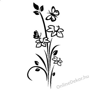 Faldekoráció, Falimatrica, Faltetoválás - Pillangó - Pillangós virág 1544