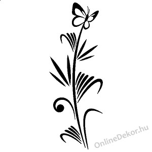 Faldekoráció, Falimatrica, Faltetoválás - Pillangó - Pillangós virág 1546