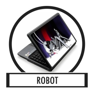 Laptop sticker, Notebook sticker - Robot