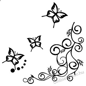 Wall sticker, Wall tattoo, Wall decoration, Wall decal - Tendril - Butterfly and tendril 1973