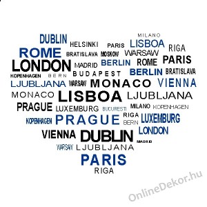 Wall sticker, Wall tattoo, Wall decoration, Wall decal - Name, Texts - City names 2008