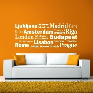 Wall sticker, Wall tattoo, Wall decoration, Wall decal - Name, Texts - City names 2009