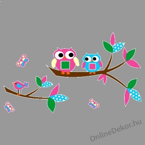 Wall sticker, Wall tattoo, Wall decoration, Wall decal - Children's room - 03.Printed wall sticker - Owl 2043