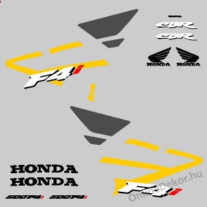 Motormatrica, Motor dekorációk - 01.Motormatricák - Honda - CBR 600 F4i (Sárga-Grafit)