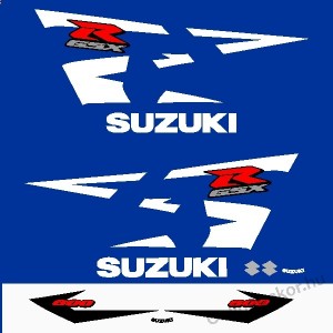 Motor sticker, Motor decal - 01.Motor sticker - Suzuki - GSX-R 600 (2004) (Blue-White)